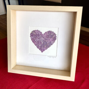 SOLD Hydrangea Heart Double Pink (Original Pressed Botanical Art)